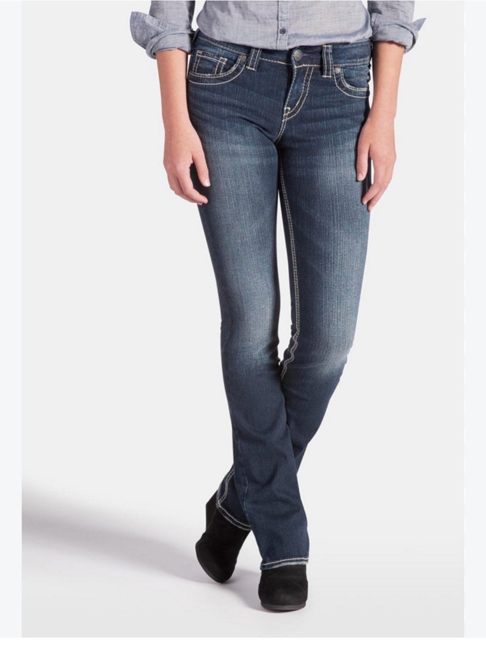 Silver Jeans Dark Blue Bootcut Jeans for Women